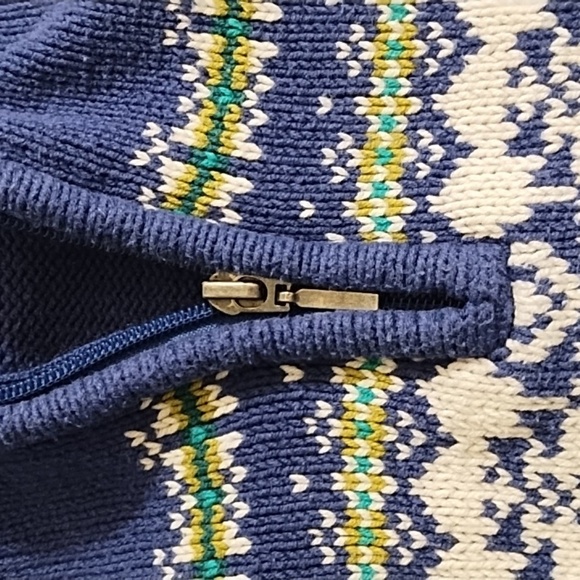 Croft & Barrow Medium Nordic Fair Isle Cotton Blend 1/4 Zip Mock Neck Sweater - Picture 6 of 12